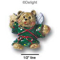 3537 - Angel Bear Green Star Medium - Resin Decoration (12 per package)