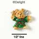 3538 - Angel Bear Green Star Mini - Resin Decoration (12 per package)