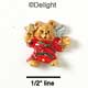 3540 - Angel Bear Red Star Mini - Resin Decoration (12 per package)