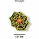 3591 - Spider Web Spider Orange - Resin Decoration (12 per package)