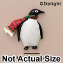 3599* - Penguin Scarf Red & Green (Left & Right) - Resin Decoration (12 per package)