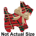 3609 ctlf - Plaid Red & Green Bow - Scottie Dog - Flat Backed Resin Decoration (1 dozen in a package)
