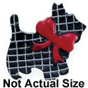 3610 tlf - Scottie Dog Plaid Black Bow Red - Resin Decoration (12 per package)