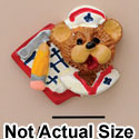 3668 tlf - Nurse Bear Face Charm Small - Resin Decoration (12 per package)