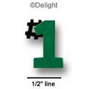 3684 - #1 Green Mini - Resin Decoration (12 per package)