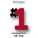 3685 - #1 Red Mini - Resin Decoration (12 per package)