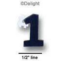 3686 - #1 Black Mini - Resin Decoration (12 per package)