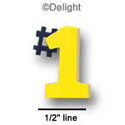 3687 - #1 Yellow Mini - Resin Decoration (12 per package)