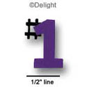 3688 - #1 Purple Mini - Resin Decoration (12 per package)