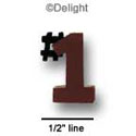 3689 - #1 Maroon Mini - Resin Decoration (12 per package)