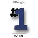 3690 - #1 Blue Mini - Resin Decoration (12 per package)