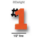 3695 - #1 Orange Mini - Resin Decoration (12 per package)