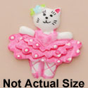 3867 ctlf - Ballet Cat Hot Pink Medium - Resin Decoration (12 per package)