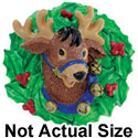 3938 - Wreath Reindeer Bells Medium - Resin Decoration (12 per package)