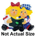 4190 tlf - Boy & Girl Rag Dolls - Flat Backed Resin Decorations (12 per package)