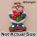 4220 - Big Foot Snowman Present - Resin Decoration (12 per package)
