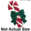 4504* - Candy Cane Green Bow Medium Matte - Resin Decoration (12 per package)