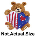 4837 - USA Matte Bear Heart Patriotic - Resin Decoration (12 per package)