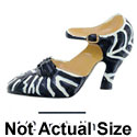 4922 - Ankle Strap Shoe Zebra Black - Resin Decoration (12 per package)