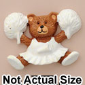 4935 - Cheerleader Bear White Medium - Resin Decoration (12 per package)