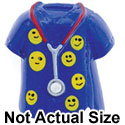 4940 - Scrub Shirt Blue Smiley Faces - Resin Decoration (12 per package)