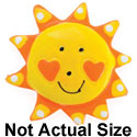 5028 tlf - Large Sun Heart Cheeks Bright - Resin Decoration (12 per package)