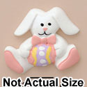 5114 tlf - Bunny White Sitting Egg Pink - Resin Decoration (12 per package)