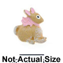 5126 - Bunny Brown Pink Bow Mini (Left & Right) - Resin Decoration (12 per package)
