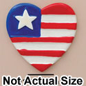 5147 - USA Flat Heart Red, White, & Blue 1 Star Large - Resin Decoration (12 per package)