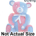 5170 - Bear Sitting Tie Pink & Blue Large - Resin Decoration (12 per package)