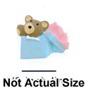 5180* tlf - Bear Present Pink & Blue Mini (Left & Right) - Resin Decoration (12 per package)