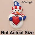 5200 - Patriotic Snowman Sew Heart - Resin Decoration (12 per package)