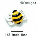 5614 tlf - Medium Bumble Bee - Flat Backed Resin Decoration (12 per package)