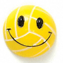 5616 tlf - Small Yellow Smiley Face Volleyball - Flat Backed Resin Decoration (12 per package)