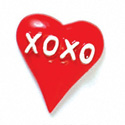 5620 tlf - Red Heart with XOXO - Flat Backed Resin Decoration (12 per package)