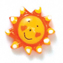 5622 tlf - Mini Happy Face Sun - Flat Backed Resin Decoration (12 per package)