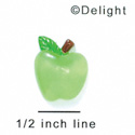 5624 tlf - Small Translucent Green Apple - Flat Backed Resin Decoration (12 per package)