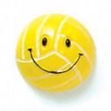 5626 tlf - Mini Yellow Smiley Face Volleyball - Flat Backed Resin Decoration (12 per package)