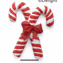 5632  tlf - Large Crossed Candy Canes - Flat Backed Resin Decoration