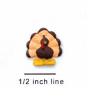 5641 tlf - Mini Dark Brown Turkey - Flat Backed Resin Decoration (12 per package)