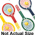 9327 tlf - Tennis Racquet Medium Assorted - Resin Decoration (12 per package)