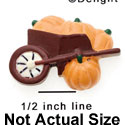 9556* - Wheelbarrow Pumpkin Light Orange - Resin Decoration (12 per package)