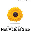 9744 - Flower Sunflower Yellow Mini - Resin Decoration (12 per package)