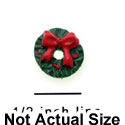 9765 - Wreath Bow Red Hole Mini - Resin Decoration (12 per package)