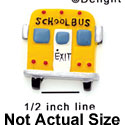 9821 tlf - School Bus Back Large - Resin Decoration (12 per package)