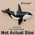 9922 tlf - Whale Orca Large - Resin Decoration (12 per package)
